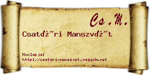 Csatári Manszvét névjegykártya